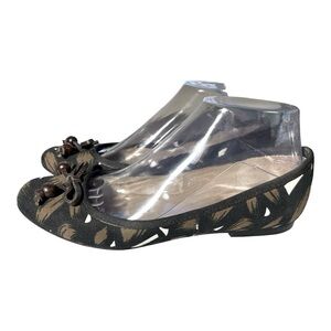 Talbots black and brown slip on flats size 7B